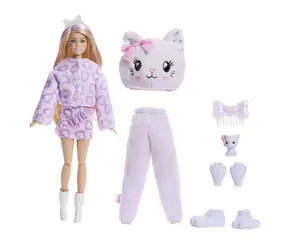 Mattel Barbie Cutie Reveal Puppe Care Bears Sweet Bows - Kätzchen JJP64 / 10 Überraschungen / ab 3 Jahren