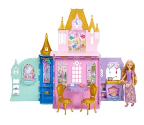 Mattel Disney Princess Locika Puppe und Faltschloss JLK27 / 5 Spielzonen / 20 Zubehörteile / ab 3 Jahren