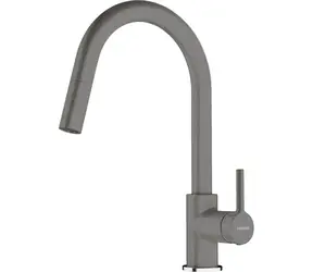 Franke Lina - Spültischarmatur FC 6051.084 mit Ausziehbrause, grauer Stein