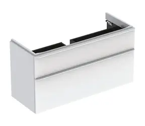 Geberit Smyle Square - Waschtischunterschrank Hochglanzweiß/Mattweiß / 118x47x62 cm / 2 Schubladen