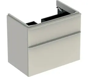 Geberit Smyle Square - Waschtischunterschrank sandgrau / 73x47x62 cm / 2 Schubladen