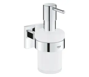 Grohe QuickFix Start Cube - Seifenspender mit Halterung Glas/Chrom 