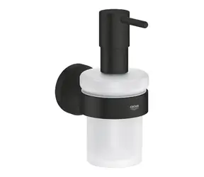 Grohe QuickFix Start - Seifenspender mit Halterung, Glas/Mattschwarz 