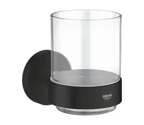 Grohe QuickFix Start - Zahnbürsten- und Zahnpastahalter Glas/Mattschwarz 