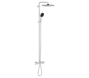 Grohe Vitalio Comfort - Duschset mit Badewannenthermostat 25 x 25 cm | 2 Strahlarten | Chrom 