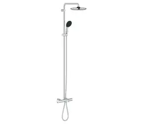 Grohe Vitalio Start - Duschset mit Badewannenthermostat, Durchmesser 25 cm | 2 Strahlarten | Chrom 