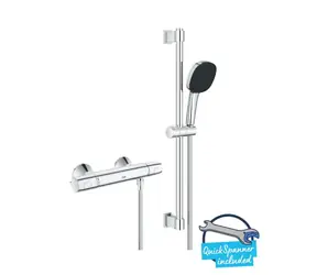 Grohe Precision Trend - Duschset mit Thermostat | 3 Strahlarten | Chrom 