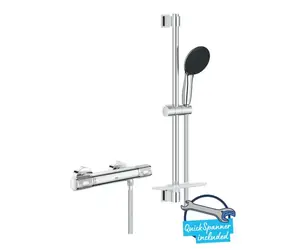 Grohe Precision Feel - Duschset mit Thermostat | 3 Strahlarten | Chrom 