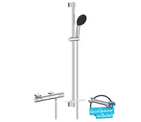 Grohe Precision Feel - Duschset mit Thermostat | 3 Strahlarten | Chrom 