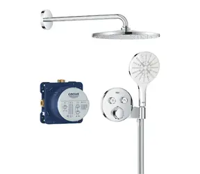 Grohe Precision SmartControl - Duschset mit Unterputzthermostat, Durchmesser 31 cm | 3 Strahlarten | Chrom 