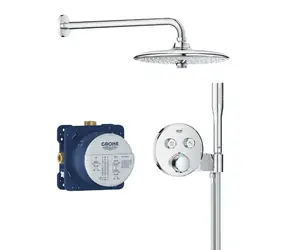 Grohe Precision SmartControl - Duschset mit Unterputzthermostat, Durchmesser 26 cm | 3 Strahlarten | Chrom 