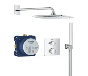 Grohe Precision - Duschset mit Unterputzthermostat 31x31 cm Chrom 