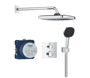 Grohe Vitalio Comfort - Duschset mit verdecktem Thermostat 25 x 25 cm | 2 Strahlarten | Chrom 