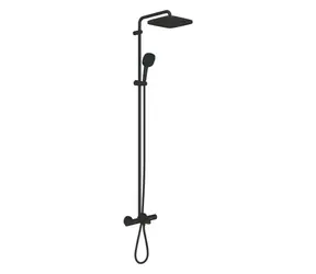 Grohe Vitalio Comfort - Duschset mit Badewannenthermostat 25 x 25 cm | 2 Strahlarten | Mattschwarz 