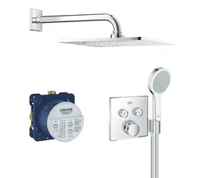 Grohe Grohtherm SmartControl - Perfektes Duschset mit verdecktem Thermostat | 2 Strahlarten | Chrom 