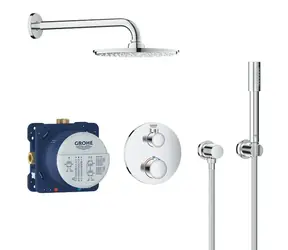 Grohe Grohtherm - Duschset Rainshower Cosmopolitan 210 mit verdecktem Thermostat, Chrom 