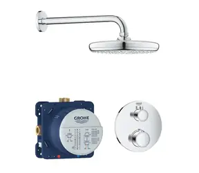 Grohe Grohtherm - Duschset Tempesta 210 mit Unterputzthermostat, Chrom 