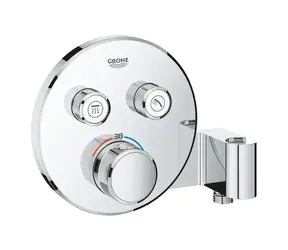 Grohe Grohtherm SmartControl - Thermostat-Brausearmatur mit zwei Unterputzventilen und Brausehalterung, verchromt 