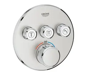 Grohe Grohtherm SmartControl - Thermostatische Duscharmatur mit 3 Ventilen, Superstahl 