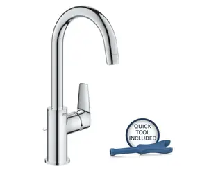 Grohe Start Edge - Waschtischarmatur mit Schwenkauslauf und Ablaufgarnitur, verchromt 