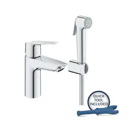 Grohe QuickFix Start - Waschtischarmatur mit Bidetbrause, verchromt 