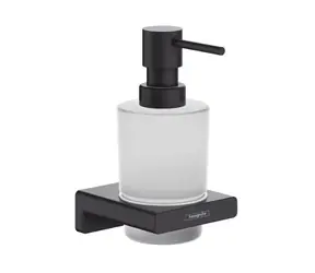 Hansgrohe AddStoris - Seifenspender mit Halterung, satiniertes Glas/matt schwarz