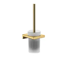 Hansgrohe AddStoris - Wand-WC-Bürste, mattiertes Glas/poliertes Gold-Look