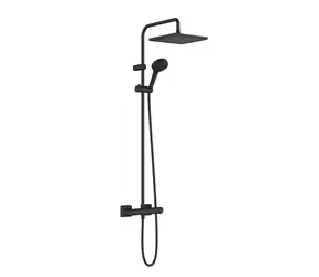 Hansgrohe Vernis Shape - Duschset Showerpipe 240 mit Thermostat | 2 Strahlarten | EcoSmart | Mattschwarz