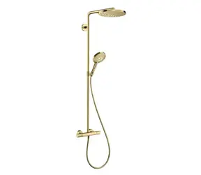Hansgrohe Raindance Select S - Duschset mit Thermostat | 3 Strahlarten | polierte Goldoptik 