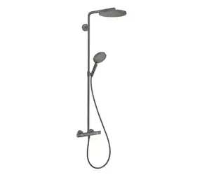 Hansgrohe Raindance Select S - Duscharmatur mit Thermostat | 3 Strahlarten | Gebürstetes Schwarzchrom 