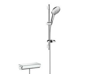 Hansgrohe Raindance Select S - Duschset mit Thermostat | 15 cm | 3 Strahlarten | Weiß/Chrom 