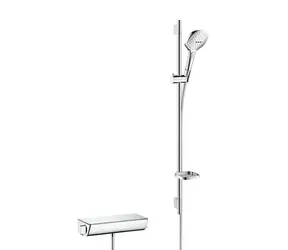 Hansgrohe Raindance Select E - Duschset 120 mit Ecostat Select Thermostat | 3 Strahlarten | Chrom 
