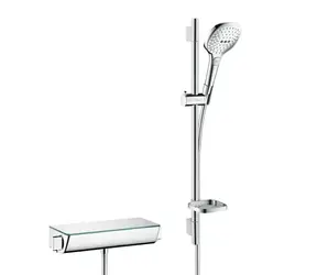 Hansgrohe Raindance Select E - Duschset 120 mit Ecostat Select Thermostat | 3 Strahlarten | Chrom 