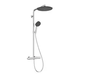 Hansgrohe Raindance Alive S Puro - Duschset mit Thermostat | 21 x 34 cm | 3 Strahlarten | Chrom 