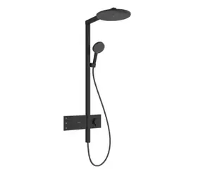 Hansgrohe Raindance Alive S - Duschset mit Thermostat | Durchmesser 30 cm | 3 Strahlarten | Mattschwarz 