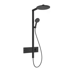 Hansgrohe Raindance Alive S - Duschset mit Thermostat | Durchmesser 30 cm | 3 Strahlarten | Mattschwarz 