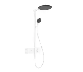 Hansgrohe Raindance Alive S - Duschset mit Thermostat | Durchmesser 30 cm | 3 Strahlarten | Mattweiß 