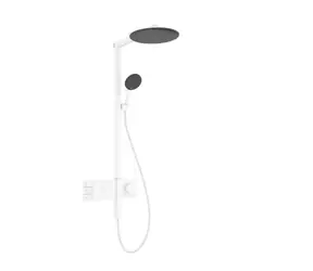 Hansgrohe Raindance Alive S - Duschset mit Thermostat | Durchmesser 30 cm | 3 Strahlarten | EcoSmart | Mattweiß 