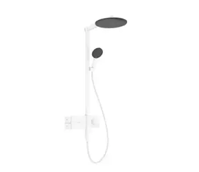 Hansgrohe Raindance Alive S - Duschset mit Thermostat | Durchmesser 30 cm | 3 Strahlarten | EcoSmart | Mattweiß 