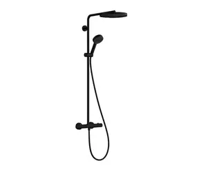 Hansgrohe Pulsify S Puro - Duschset mit Thermostat | Durchmesser 26 cm | 3 Strahlarten | EcoSmart | Mattschwarz 