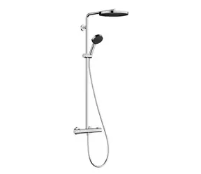 Hansgrohe Pulsify S Puro - Duschset mit Thermostat | Durchmesser 26 cm | 3 Strahlarten | EcoSmart | Chrom 