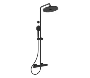 Ideal Standard CeraTherm - Duschset mit Thermostat | Durchmesser 26 cm | 2 Düsen | seidenmatt schwarz 