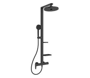 Ideal Standard ALU+ - Duschset mit Mischbatterie | Durchmesser 26 cm | 2 Düsen | seidenmatt schwarz 