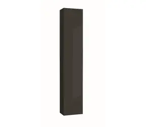 Kielle Meara - Hoher Wandschrank | 25 x 16 x 130 cm | Dunkelgrau Hochglanz