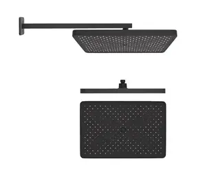 Kielle Vega - Kopfbrause 36 x 24 cm | 1 Strahlart | Brausearm 43 cm | Mattschwarz
