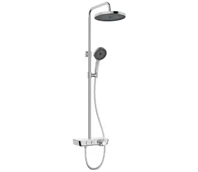 Kielle Oudee - Duschset mit Thermostat | 26 cm | 3 Düsen | Chrom/Weiß/Schwarz
