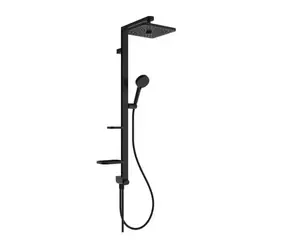 Ideal Standard CeraTwist ALU+ - Duschset ohne Armatur | 26 x 26 cm | 2 Düsen | seidenmatt schwarz