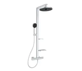 Ideal Standard ALU+ - Duschset mit Thermostat | Durchmesser 26 cm | 2 Düsen | Silber