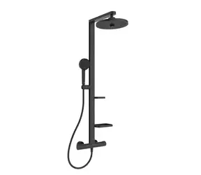 Ideal Standard ALU+ - Duschset mit Thermostat | Durchmesser 26 cm | 2 Düsen | seidenmatt schwarz