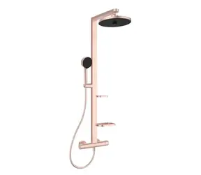 Ideal Standard ALU+ - Duschset mit Thermostat | Durchmesser 26 cm | 2 Düsen | Rosé